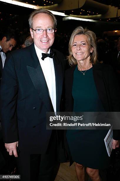 Renaud Donnedieu de Vabres and Claire Chazal attend the AROP Charity Gala. Held at Opera Bastille on May 21, 2014 in Paris, France.