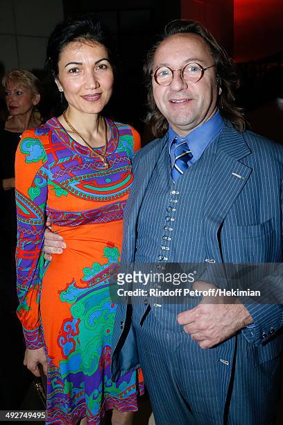 Bill Pallot and his companion Dina Daswani Lloyd attend the AROP Charity Gala. Held at Opera Bastille on May 21, 2014 in Paris, France.