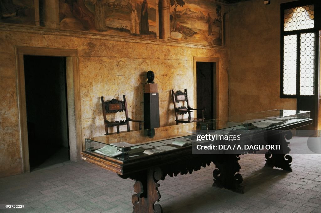 Interior of house of the poet Francesco Petrarca