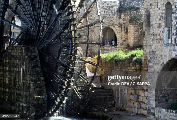 Norias on the Orontes River, Hama, Syria.