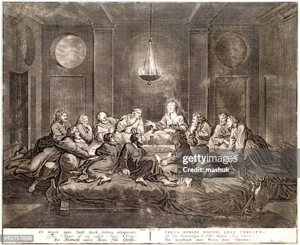 ilustrações, clipart, desenhos animados e ícones de the supper do lord, do século xviii bíblia - santo