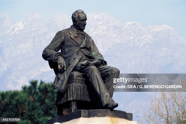 Monument of Alessandro Manzoni , Lecco, Lombardy, Italy.