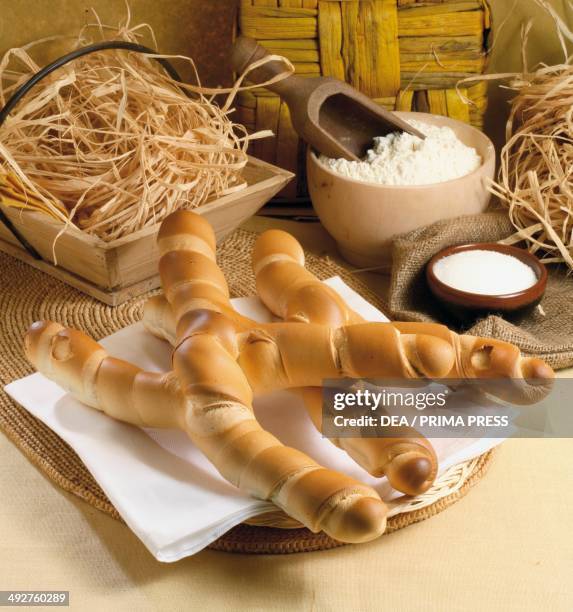 Coppia Ferrarese, X-shaped bread, Ferrara, Italy.