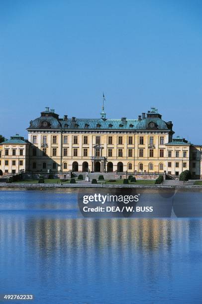 Drottningholm Palace , architect Nicodemus Tessin the Elder , overlooking Lake Malaren near Stockholm, Sweden.