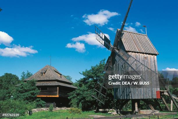 Windmill, Skansen open air museum, Djurgarden, Stockholm, Sweden.