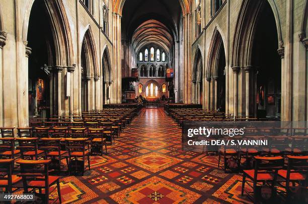 The nave of St Patrick's Cathedral, 13th century, Dublin, Ireland.