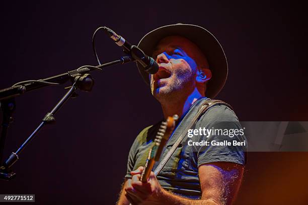 Mark Gardener from Ride plays live at O2 Academy Brixton on October 14, 2015 in London, England.