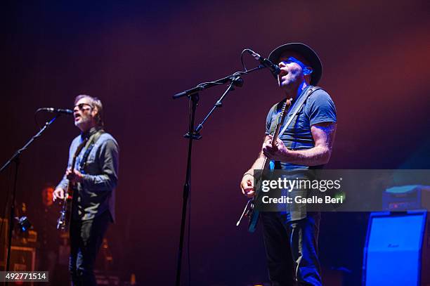 Andy Bell and Mark Gardener from Ride perform live at O2 Academy Brixton on October 14, 2015 in London, England.