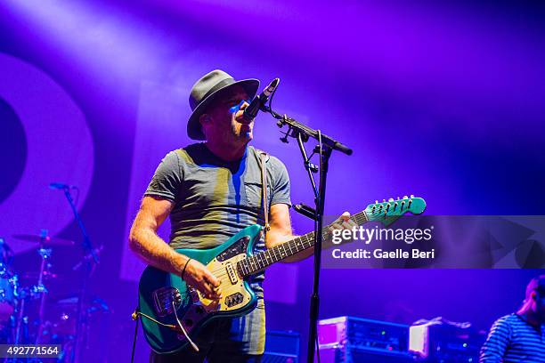 Mark Gardener from Ride plays live at O2 Academy Brixton on October 14, 2015 in London, England.