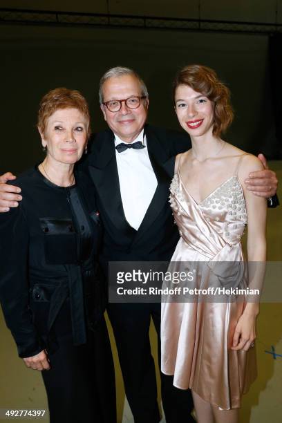 Dance Director of the 'Opera de Paris' Brigitte Lefevre with her husband Olivier Meyer and their daughter Mathilde Meyer attend the AROP Charity...