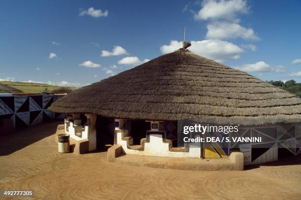 Hut in a Ndebele village, South Africa.