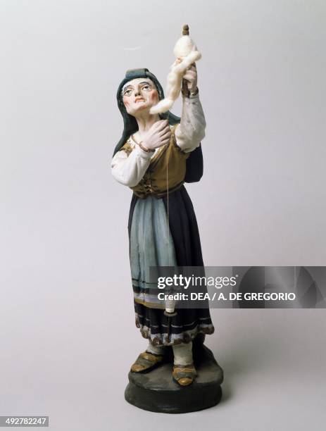 Spinner, crib figurine, Italy. Palmi, Museo Calabrese Di Etnografia E Folclore