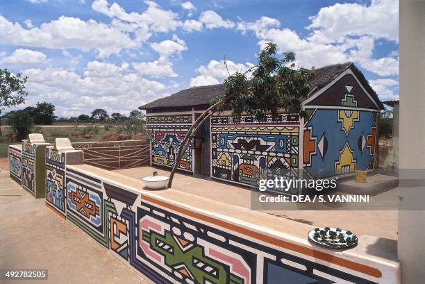 Murals in a Ndebele village, South Africa.