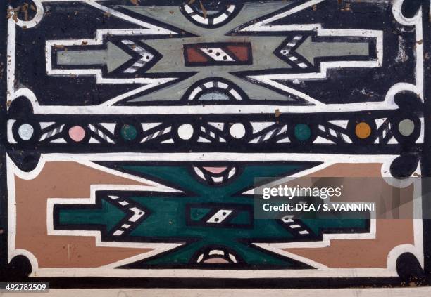 Mural in a Ndebele village, South Africa.