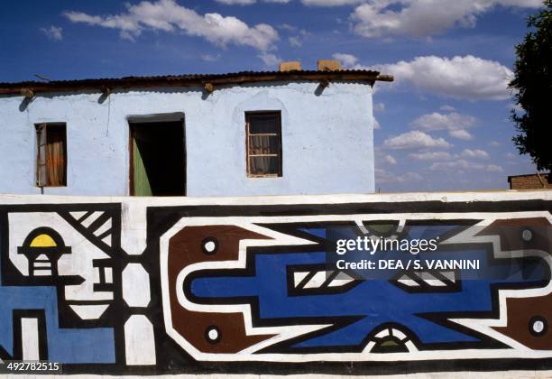 Mural in a Ndebele village, South Africa.