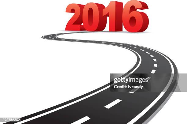 road to 2016 - empty asphalt stock illustrations