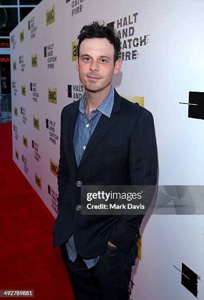 Actor Scoot McNairy attends AMC's new series "Halt And Catch Fire" Los Angeles Premiere at ArcLight Cinemas on May 21, 2014 in Hollywood, California.