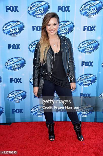 Singer Demi Lovato attends Fox's "American Idol" XIII Finale at Nokia Theatre L.A. Live on May 21, 2014 in Los Angeles, California.