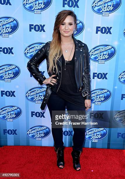 Singer Demi Lovato attends Fox's "American Idol" XIII Finale at Nokia Theatre L.A. Live on May 21, 2014 in Los Angeles, California.