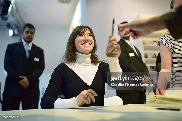 Charlotte Roche pictured at the the 2015 Frankfurt Book Fair on October 15, 2015 in Frankfurt am Main, Germany. The 2015 fair, which is among the...