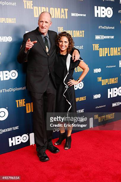 Director David Holbrooke and Producer Stacey Reiss attend the HBO premiere of "The Diplomat"at Time Warner Center on October 14, 2015 in New York...