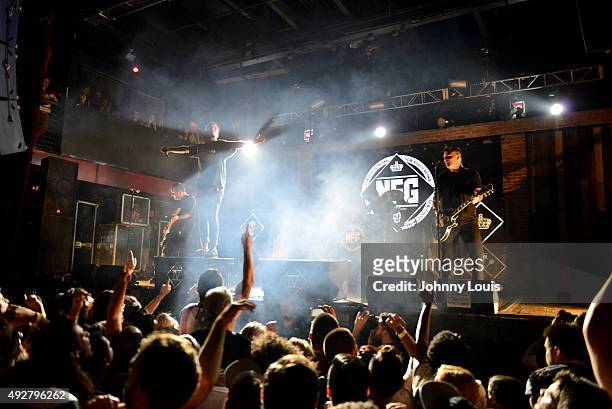 New Found Glory perform at Revolution on October 14, 2015 in Fort Lauderdale, Florida.