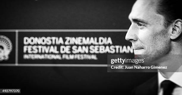 Image has been processed using digital filters) Tom Hiddleston is seen during 'High-Rise' premiere during 63rd San Sebastian Film Festival at Kursaal...
