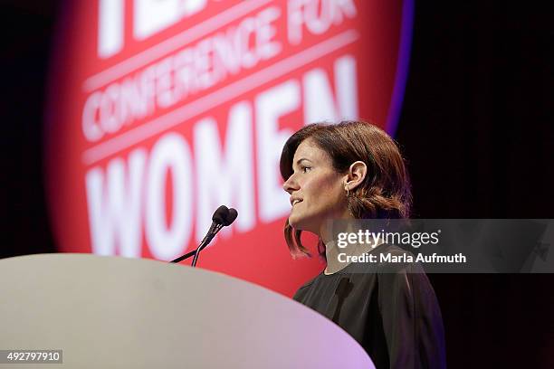 Carla Pineyro Sublett, Chief Marketing Officer for the Americas at Rackspace speaks as part of the opening keynote during the Texas Conference for...