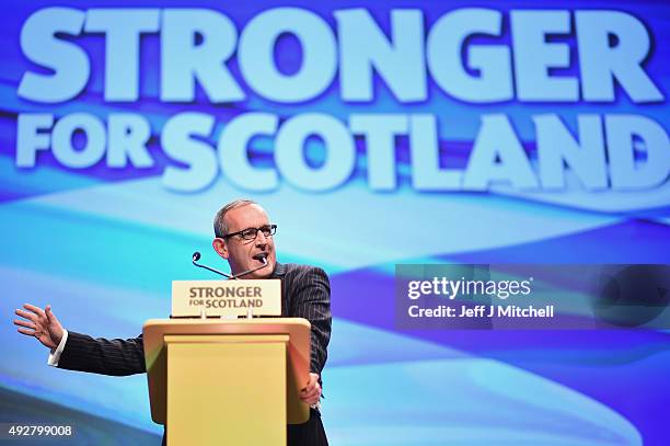 Shadow chancellor and deputy leader Stuart Hosie addresses the 81st annual conference at the Aberdeen Exhibtion and Conference Centre on October 15,...