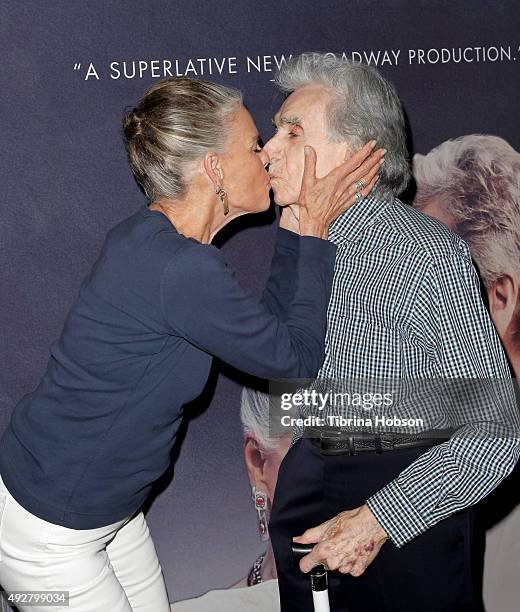 Ali MacGraw and Arthur Hiller attend the curtain call for 'Love Letters' at Wallis Annenberg Center for the Performing Arts on October 14, 2015 in...