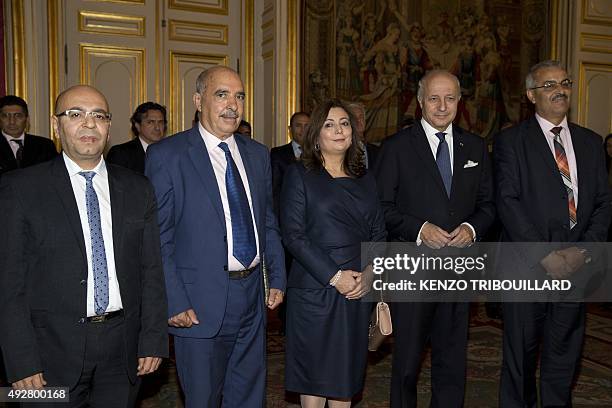 Representatives of the organizations that were part of the Tunisian National Dialogue Quartet, winner of the 2015 Nobel Peace Prize, Tunisian lawyer...