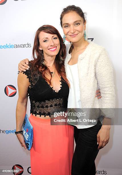 Producer Kristen Nedopak and attorney Nadia Davari of The Geekies at the "Day of the Creator" Geekie Awards Pre-Party for nominees held at Hotel...