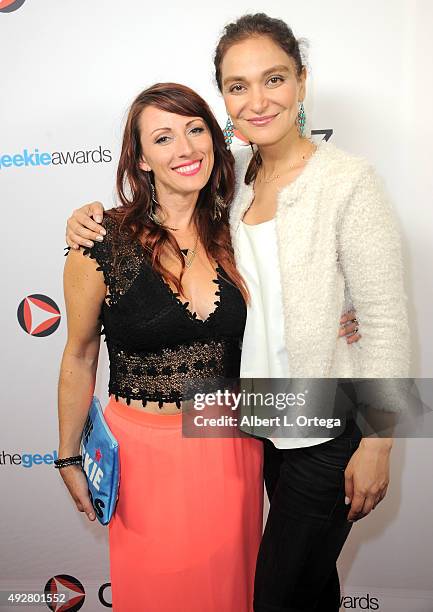 Producer Kristen Nedopak and attorney Nadia Davari of The Geekies at the "Day of the Creator" Geekie Awards Pre-Party for nominees held at Hotel...