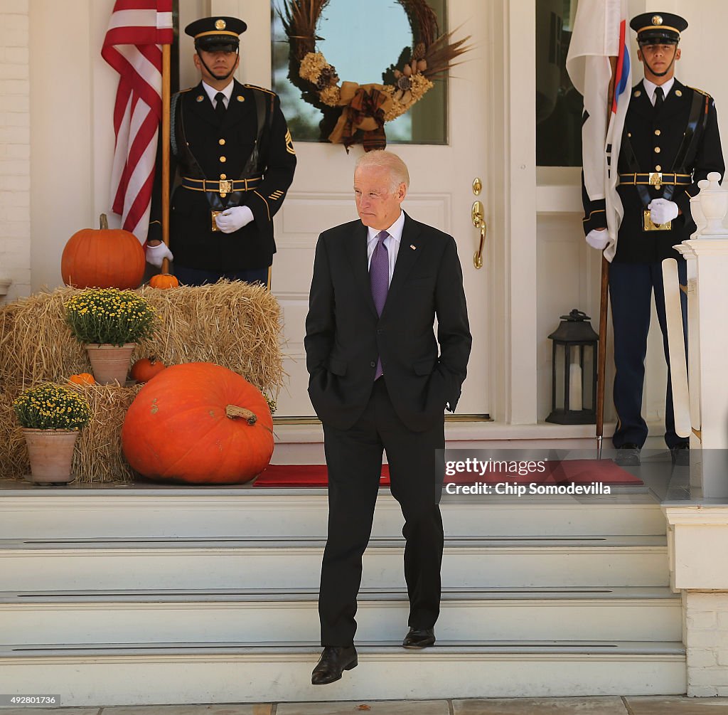 VP Biden Hosts South Korean President Park At Naval Observatory