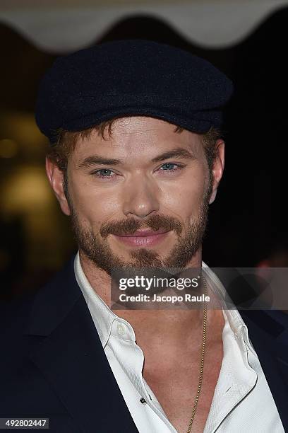 Kellan Lutz attends the "Roberto Cavalli Annual Party Aboard" : Outside Arrivals at the 67th Annual Cannes Film Festival on May 21, 2014 in Cannes,...