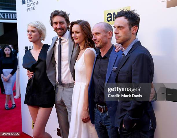 Actors Mackenzie Davis, Lee Pace, Kerry Bishe, Toby Huss and Scoot McNairy attend AMC's new series "Halt And Catch Fire" Los Angeles Premiere at...
