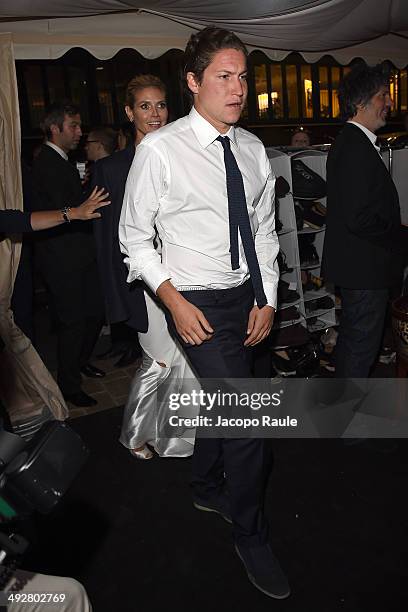 Vito Schnabel and Heidi Klum attend the "Roberto Cavalli Annual Party Aboard" : Outside Arrivals at the 67th Annual Cannes Film Festival on May 21,...