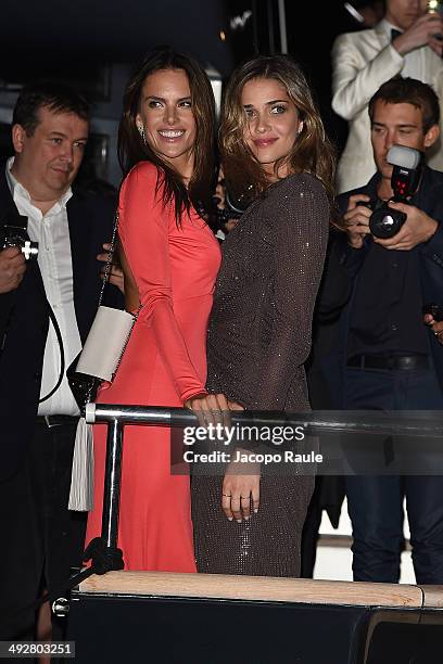 Alessandra Ambrosio and Ana Beatriz Barros attend the "Roberto Cavalli Annual Party Aboard" : Outside Arrivals at the 67th Annual Cannes Film...