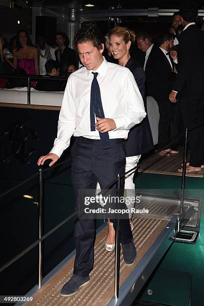 Vito Schnabel and Heidi Klum attend the "Roberto Cavalli Annual Party Aboard" : Outside Arrivals at the 67th Annual Cannes Film Festival on May 21,...