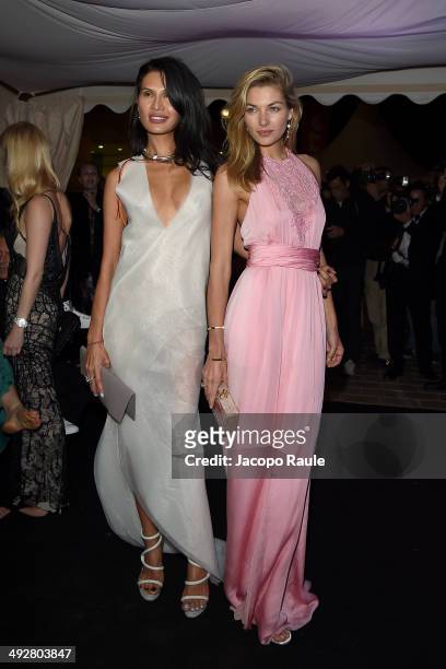 Goga Ashkenazi and Jessica Hart attend the "Roberto Cavalli Annual Party Aboard" : Outside Arrivals at the 67th Annual Cannes Film Festival on May...