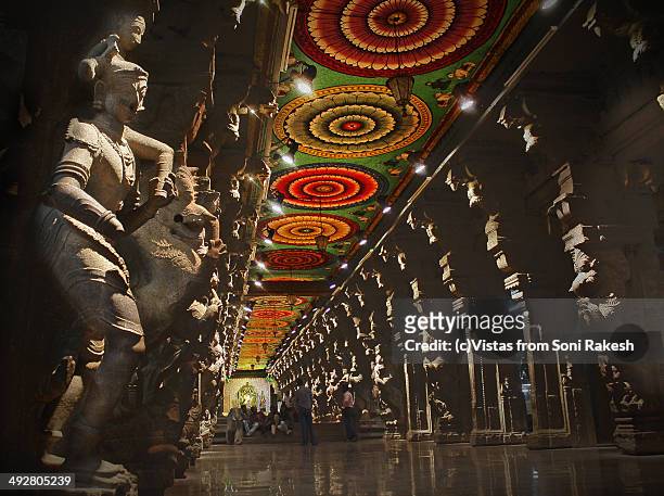 thousand pillar hall at meenakshi temple, madurai - sri meenakshi hindu temple stock pictures, royalty-free photos & images
