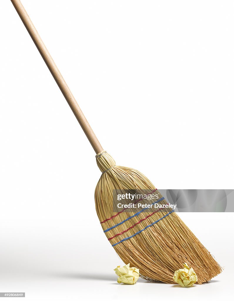 Clean broom sweeps clean