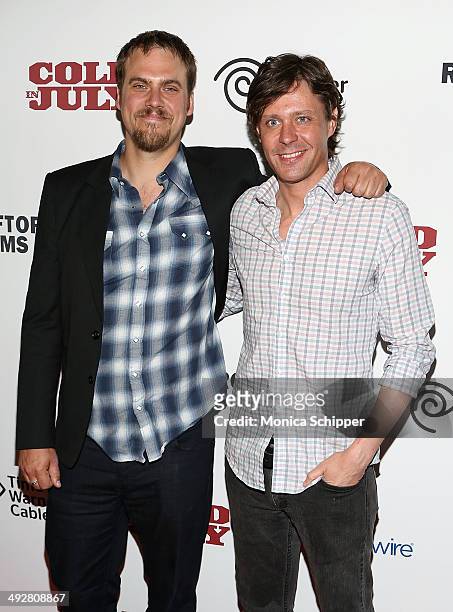 Director Jim Mickle and Program Director, Rooftop Films, Dan Nuxoll attend "Cold In July" screening on May 21, 2014 in New York City.