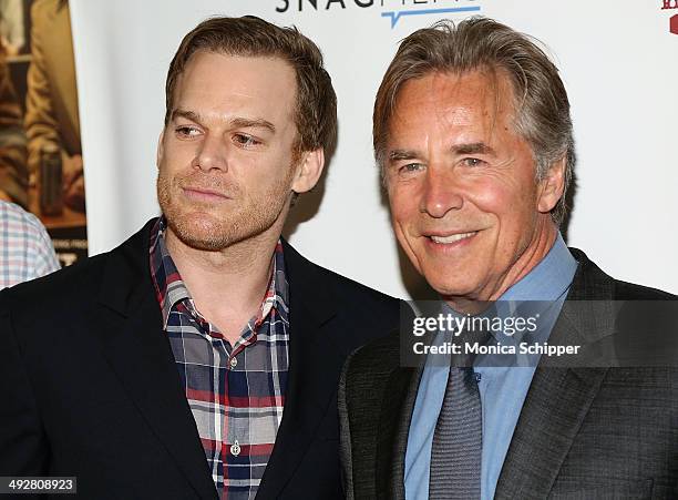 Actors Michael C Hall and Don Johnson attend "Cold In July" screening on May 21, 2014 in New York City.