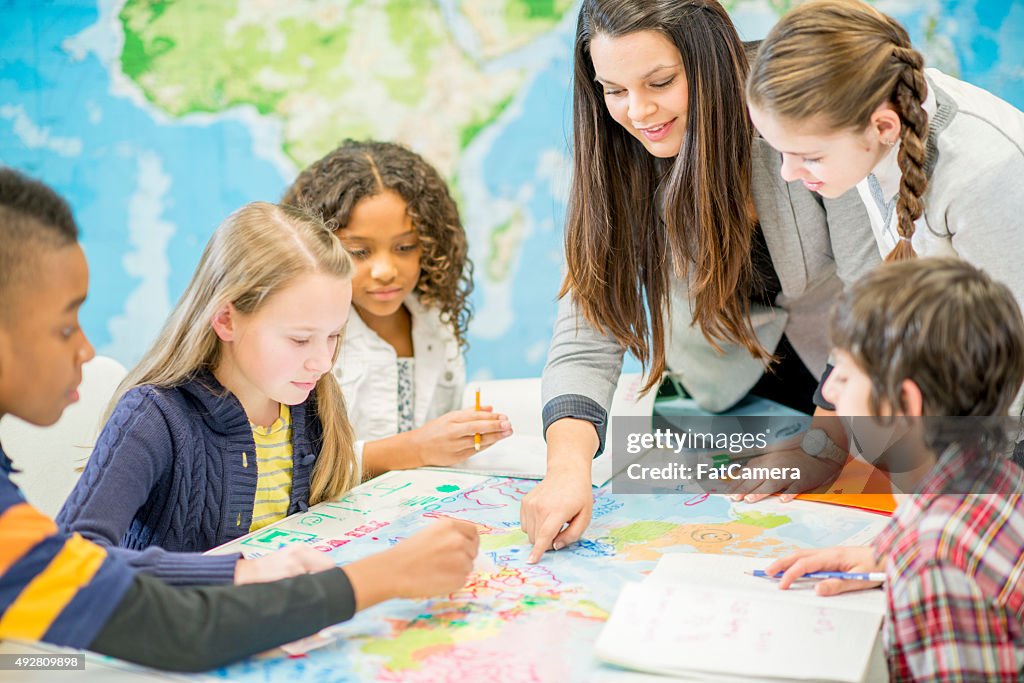 Geografia de aprendizagem em sala de aula