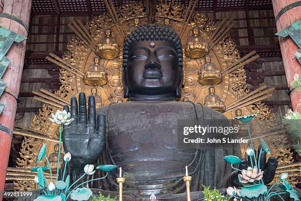 Great Buddha at Daibutsuden, Todaiji - Todai-ji or the Eastern Great Temple in Nara - the Great Buddha Hall Daibutsuden shelters the world's largest...