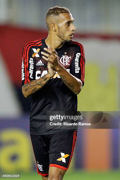 Paulinho of Flamengo during the match between Flamengo and Bahia as part of Brazilian Series A 2014 at Claudio Moacyr Stadium on May 21, 2014 in...