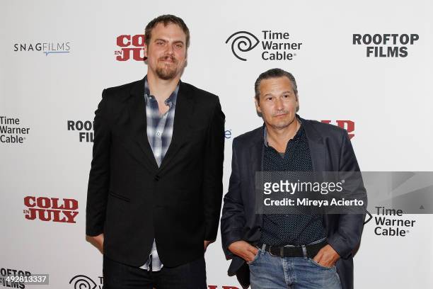 Director Jim Mickle and actor/screenwriter Nick Damici attend "Cold In July" screening at Solar One on May 21, 2014 in New York City.