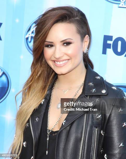 Demi Lovato arrives at Fox's "American Idol" XIII Finale held at Nokia Theatre L.A. Live on May 21, 2014 in Los Angeles, California.