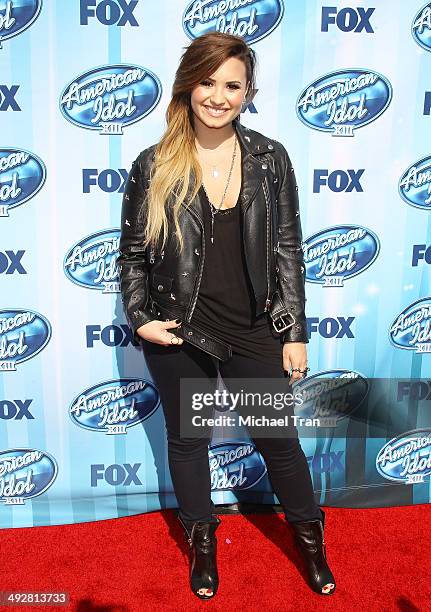 Demi Lovato arrives at Fox's "American Idol" XIII Finale held at Nokia Theatre L.A. Live on May 21, 2014 in Los Angeles, California.